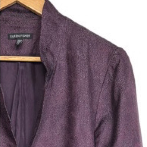 Eileen Fisher Gypsum Jacquard Long Stand Collar Jacket - Picture 5 of 11